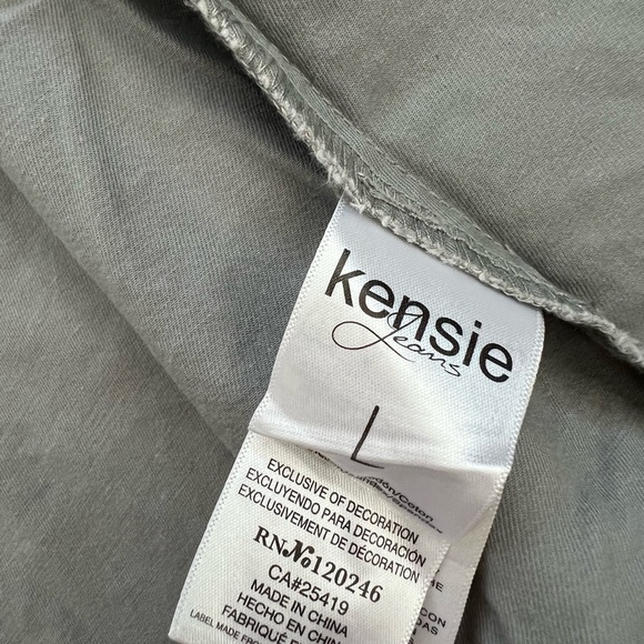 Kensie Jeans Military Utility Jacket Womens Size L Cargo Pockets Zip Front - Picture 10 of 14